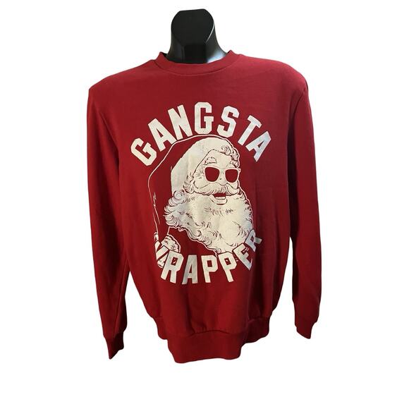 Holiday Time “Gangsta Wrapper” Santa Sweatshirt | Size S - Picture 1 of 7